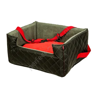 Fotelik samochodowy dla psa Mia Lux czarno-czerwony L