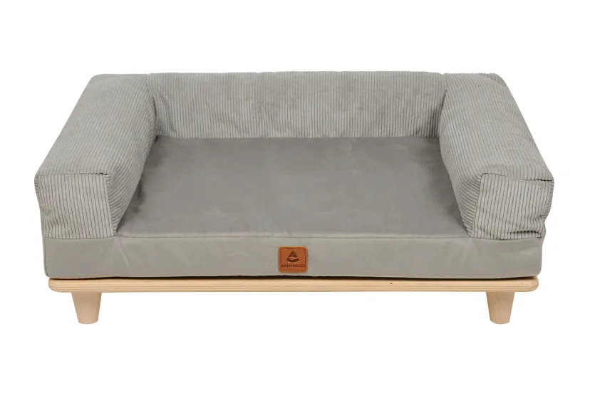 Legowisko drewniane sofa Sonya Szare