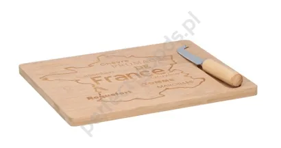 Deska drewniana "France" z nożem do serów ALPINA